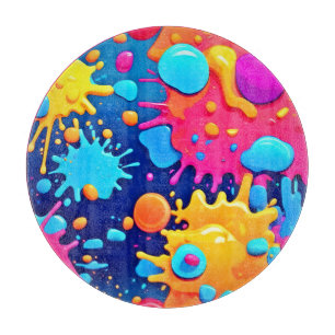 Rainbow Splash Paint Art Cutting Board