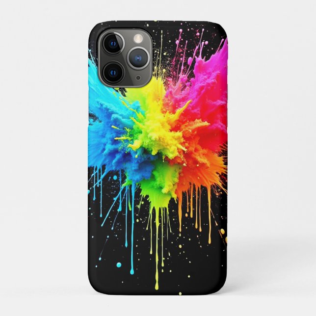 Rainbow Splash Powder Art Case-Mate iPhone Case (Back)