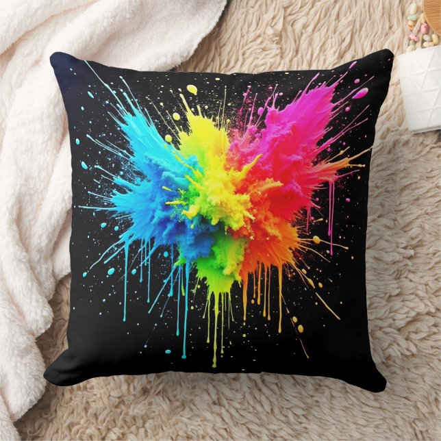 Rainbow Splash Powder Art Cushion (Blanket)