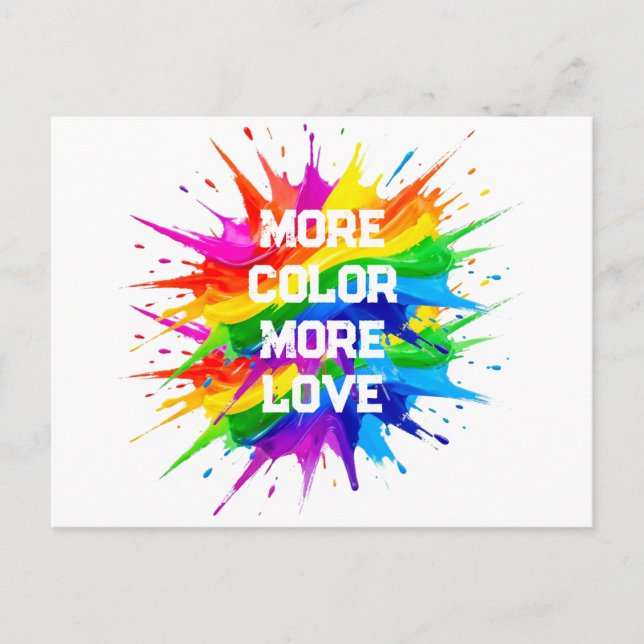 Rainbow Splash Pride Month Design Holiday Postcard (Front)