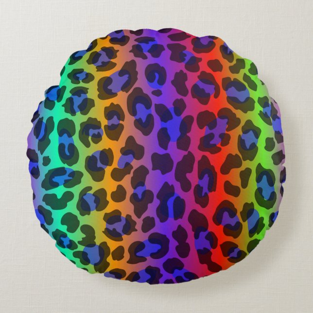 Rainbow Splash Round Cushion (Front)