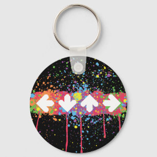Rainbow Splatter Arrows Key Ring
