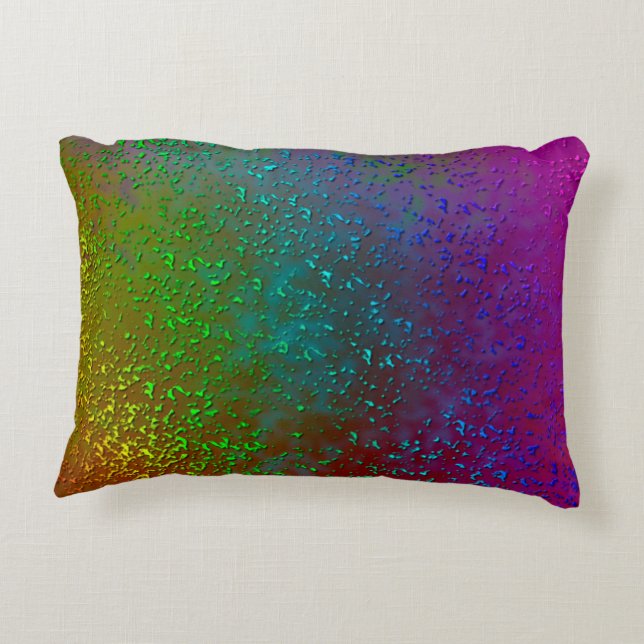 Rainbow Splatter Mixed Media Art Design Decorative Cushion (Back)