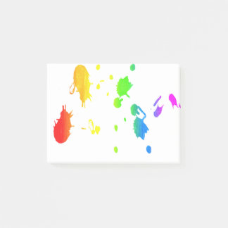 Rainbow splatter post-it notes