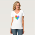 Rainbow Splatter V Neck T Shirt