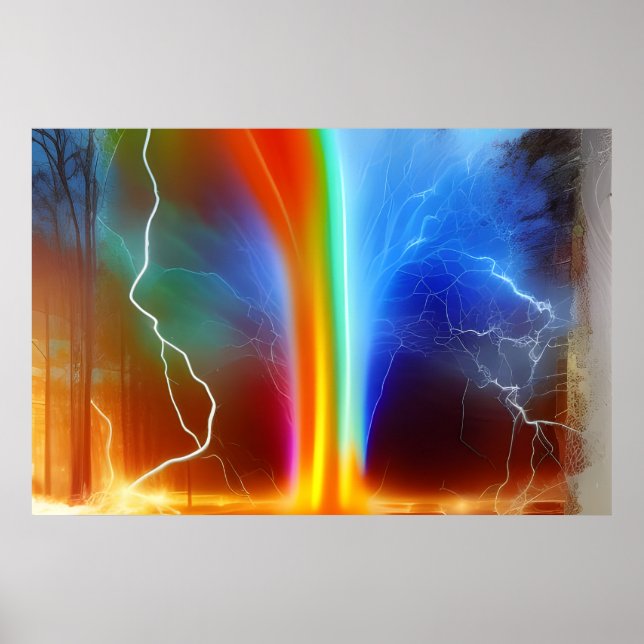 Rainbow Split Lightning Poster (Front)