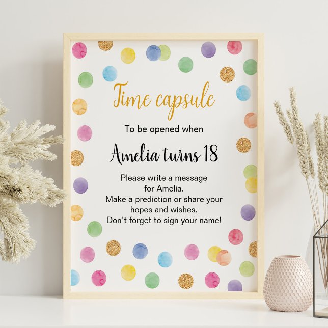 Rainbow Spot Birthday Time Capsule Sign (Creator Uploaded)