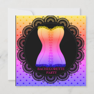 Rainbow SPOT CORSET BACHELORETTE PARTY INVITATION