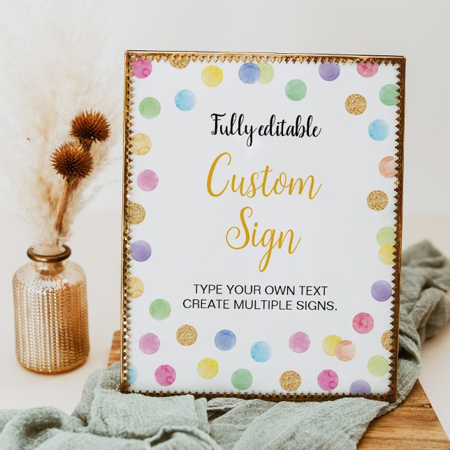 Rainbow Spot Party 1st Birthday Custom Sign (Creator Uploaded)