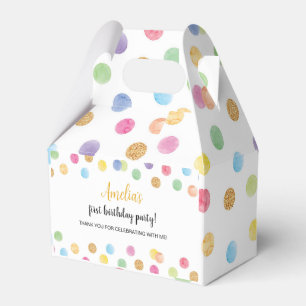 Rainbow Spot Pastel Favor Box Birthday Party