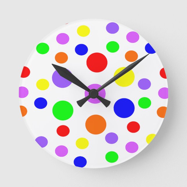 Rainbow Spots Wall Clock (Front)