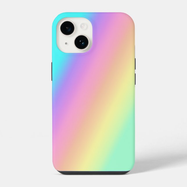 Rainbow Spring Pastels in Gradient Stripes iPhone Case (Back)