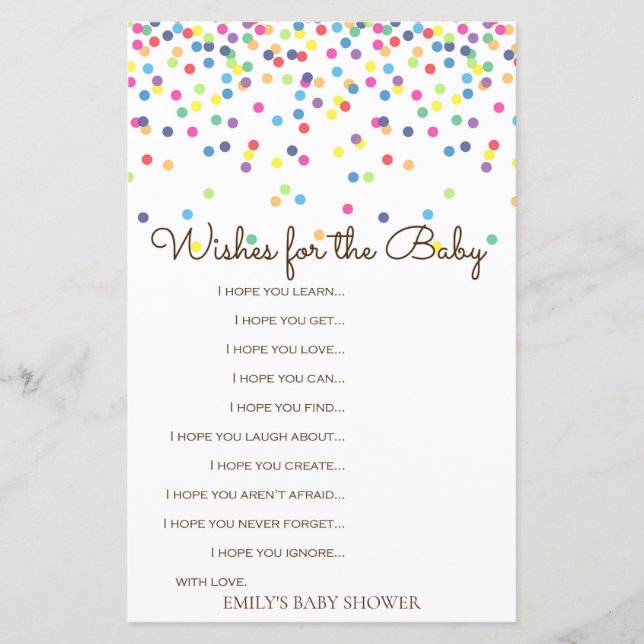 Rainbow Sprinkle Baby Shower Game PRINTED (Front)