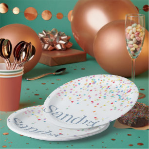 Rainbow Sprinkle Birthday Napkins Colourful Minima Paper Plate
