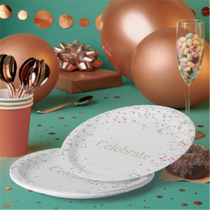 Rainbow Sprinkle Birthday Napkins Colourful Minima Paper Plate
