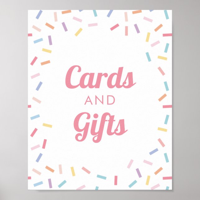 Rainbow Sprinkle Cards and Gifts Sign (Front)