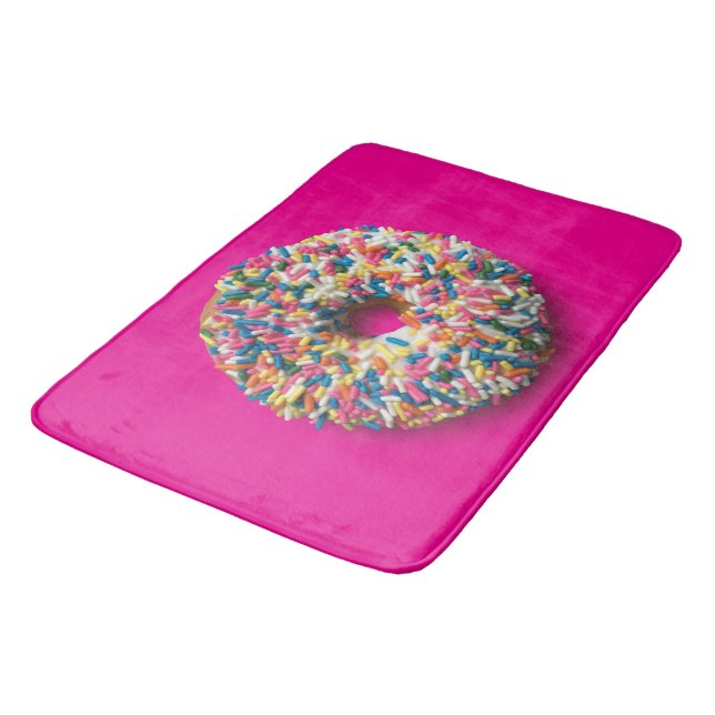 Rainbow Sprinkle Doughnut bath mat (Angled)