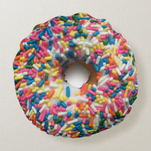 Rainbow Sprinkle Doughnut Pillow