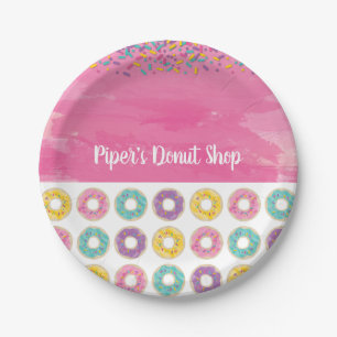 Rainbow Sprinkle Doughnut Shop Party Plate