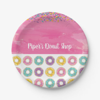 Rainbow Sprinkle Doughnut Shop Party Plate