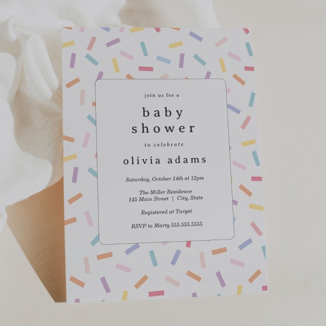 Rainbow Sprinkles Baby Shower Invitation (Creator Uploaded)