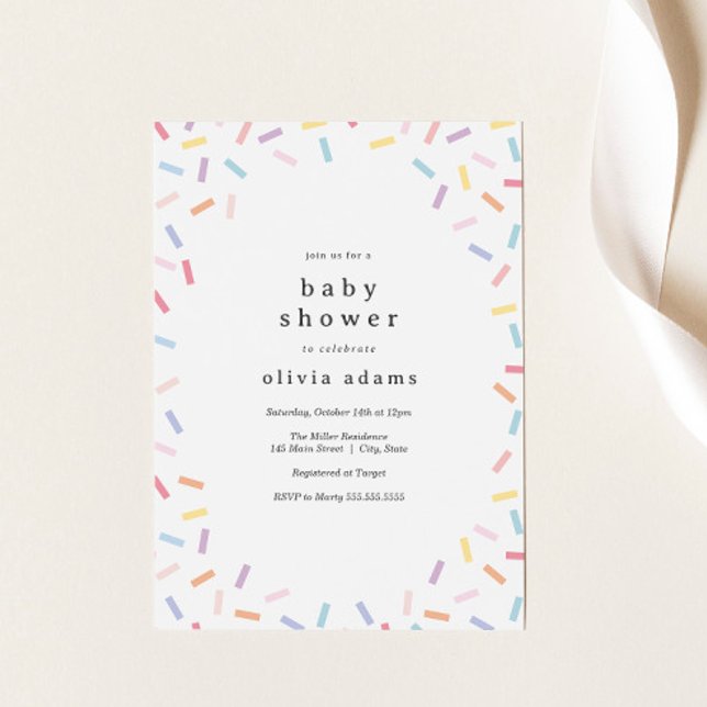 Rainbow Sprinkles Baby Sprinkle Invitation (Creator Uploaded)