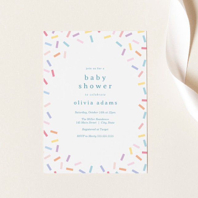 Rainbow Sprinkles Baby Sprinkle Invitation (Creator Uploaded)