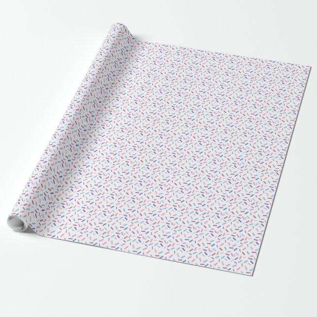 Rainbow Sprinkles Bigender Pride Flag Wrapping Paper (Unrolled)