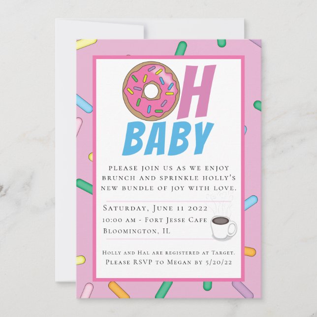 Rainbow Sprinkles Brunch Baby Shower Invitation (Front)