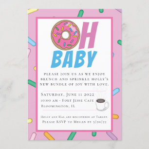 Rainbow Sprinkles Brunch Baby Shower Invitation