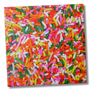 Rainbow Sprinkles Candy Pattern Ceramic Tile