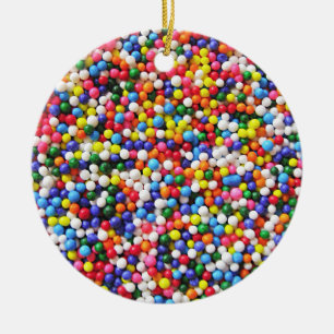 Rainbow sprinkles ceramic tree decoration