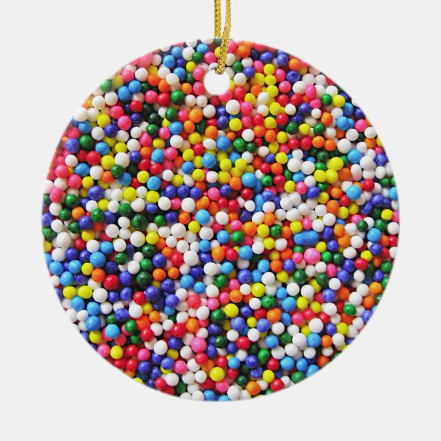Rainbow sprinkles ceramic tree decoration (Front)