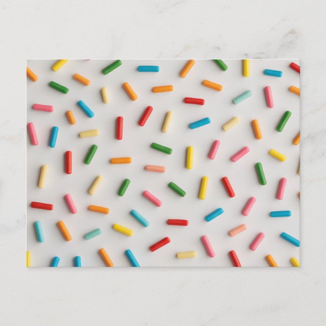 Rainbow Sprinkles Colorful Pattern Postcard (Front)