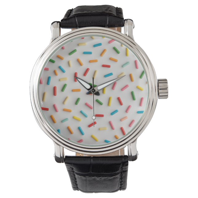 Rainbow Sprinkles Colorful Pattern Watch (Front)