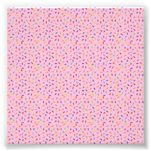 Rainbow Sprinkles Colourful Confetti Light Pink Photo Print