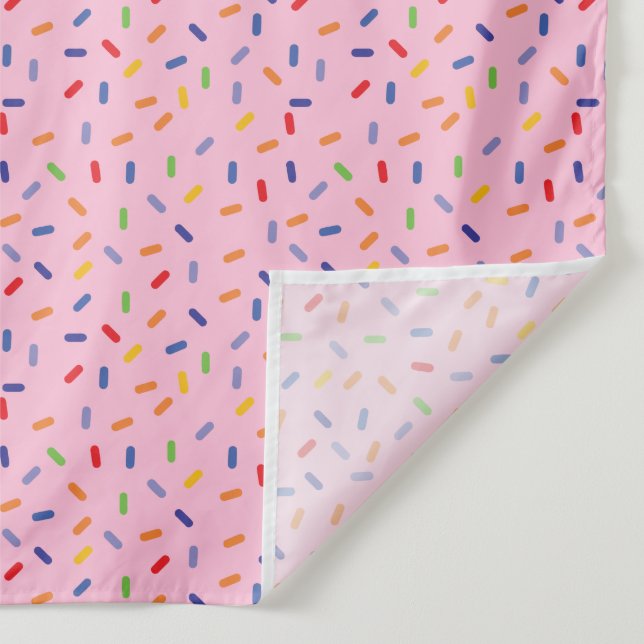 Rainbow Sprinkles Colourful Confetti Light Pink Tapestry (Detail)