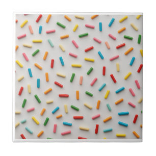 Rainbow Sprinkles Colourful Pattern Ceramic Tile