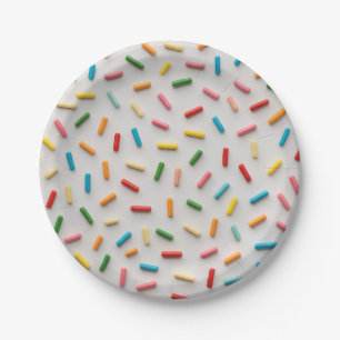 Rainbow Sprinkles Colourful Pattern Paper Plate