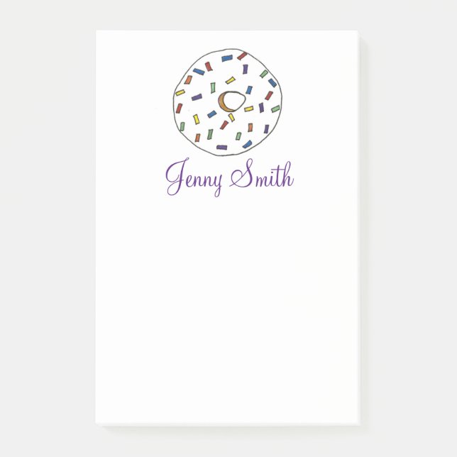 Rainbow Sprinkles Doughnut Doughnut Foodie Post It Post-it Notes (Front)