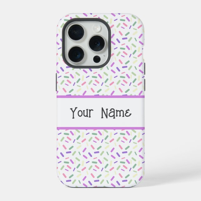 Rainbow Sprinkles Genderfae Pride Flag iPhone Case (Back)