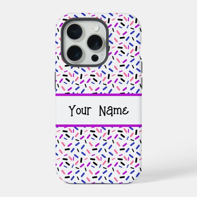 Rainbow Sprinkles Genderfluid Pride Flag iPhone Case (Back)