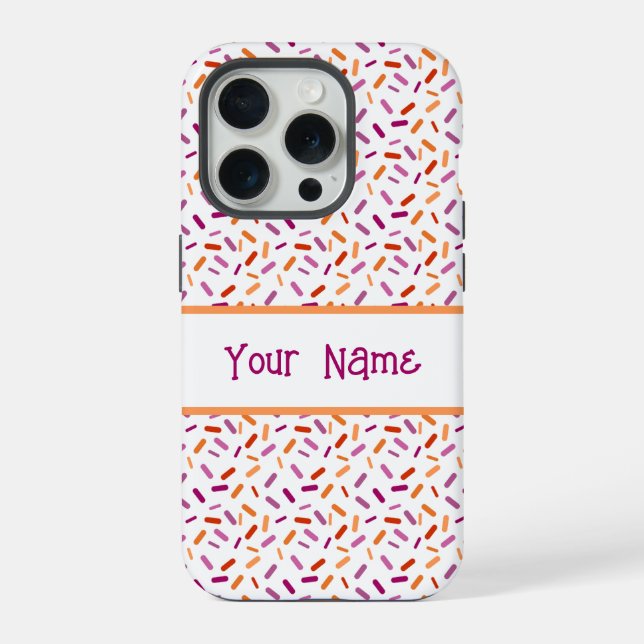 Rainbow Sprinkles Lesbian Pride Flag iPhone Case (Back)