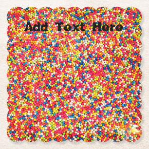 Rainbow Sprinkles Paper Coaster
