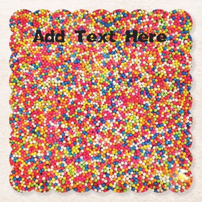 Rainbow Sprinkles Paper Coaster (Front)