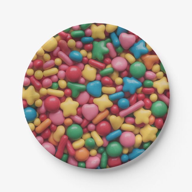 Rainbow sprinkles paper plate (Front)