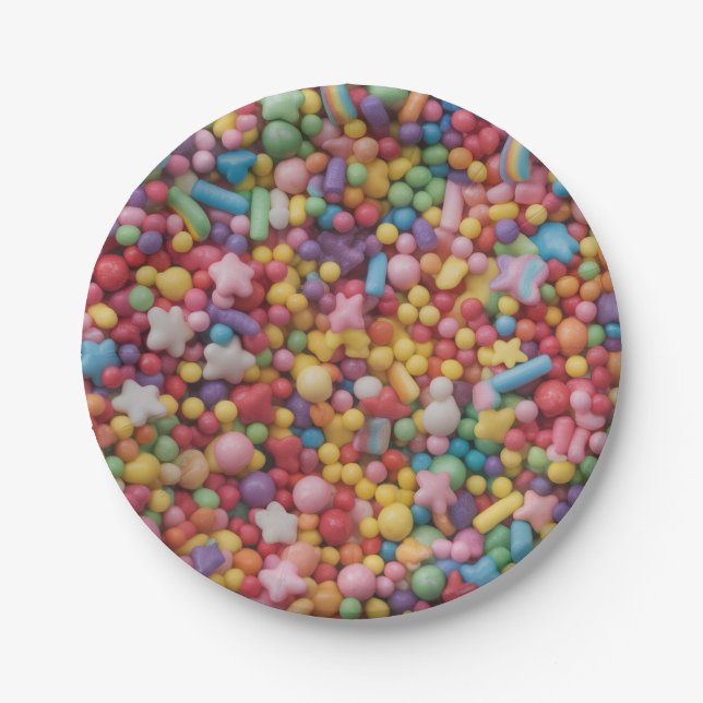 Rainbow sprinkles paper plate (Front)