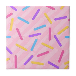 Rainbow sprinkles pattern ceramic tile