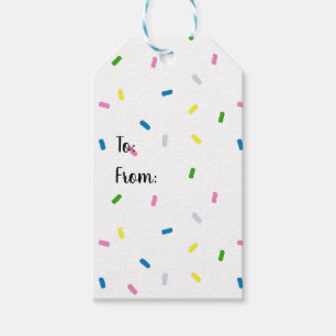 Rainbow Sprinkles Pattern Gift Tags