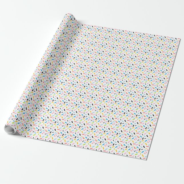 Rainbow Sprinkles Queer Pride Flag Wrapping Paper (Unrolled)